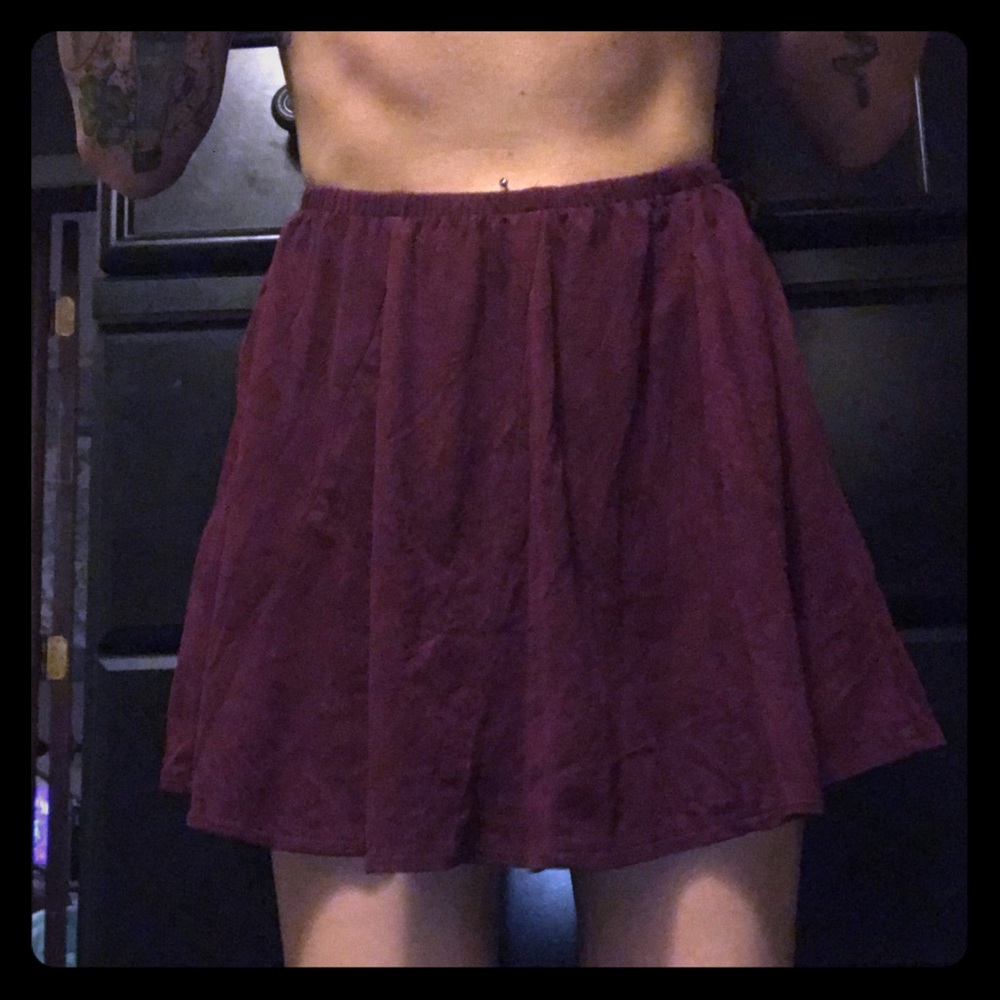 Sexy Deep Red Velvet Skater-Skirt